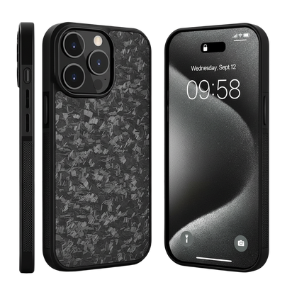 Slim carbon fibre iPhone case with matte black finish