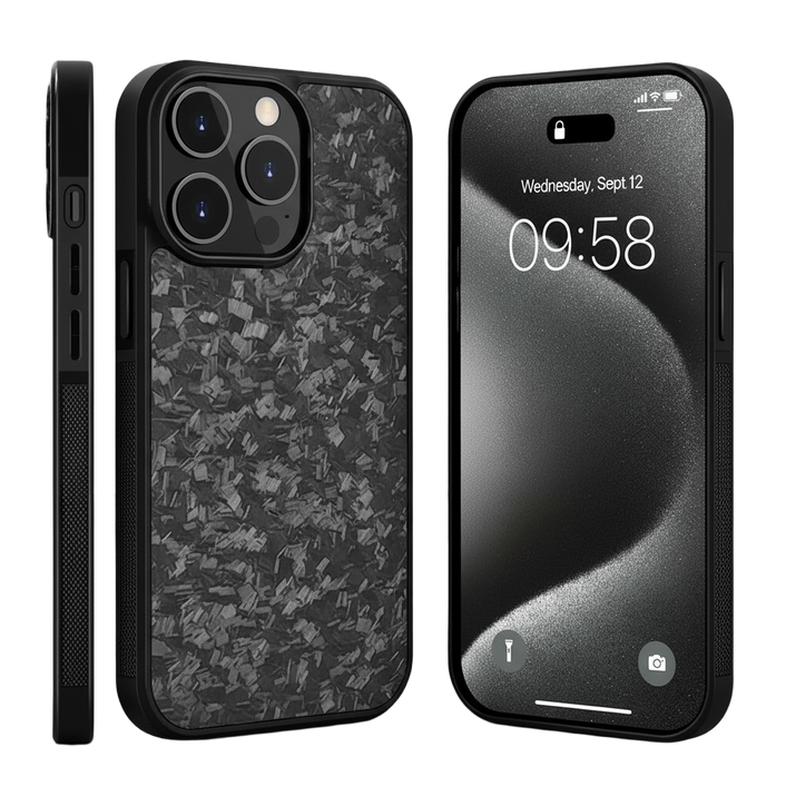 Slim carbon fibre iPhone case with matte black finish