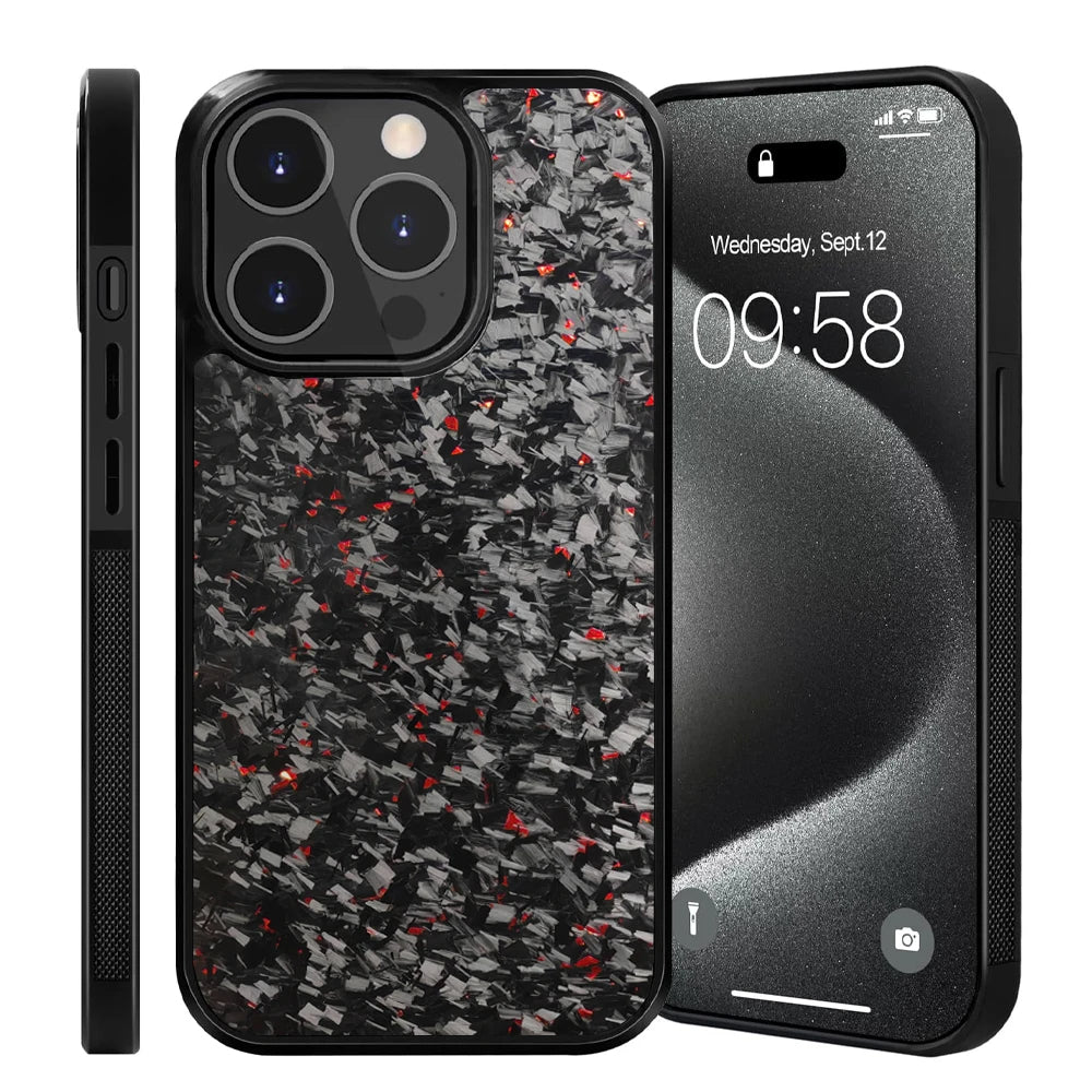 iPhone case with black and red Pattern on a white background